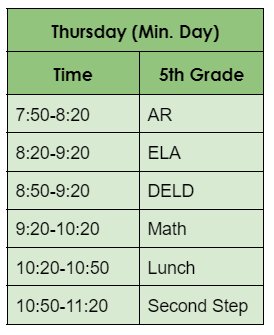 Schedule